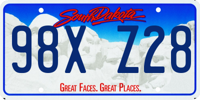 SD license plate 98XZ28