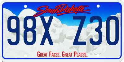 SD license plate 98XZ30