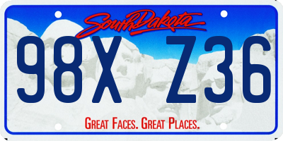 SD license plate 98XZ36