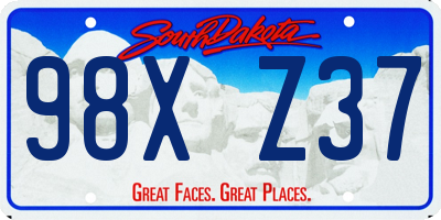 SD license plate 98XZ37