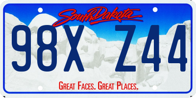 SD license plate 98XZ44