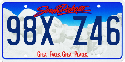 SD license plate 98XZ46
