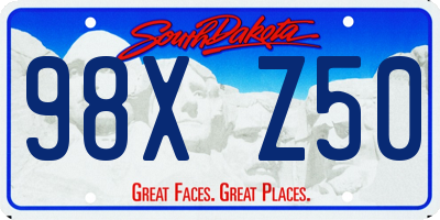 SD license plate 98XZ50