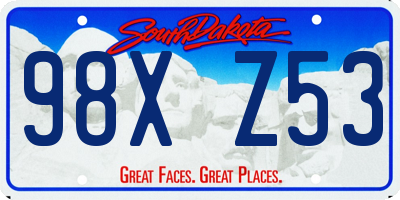 SD license plate 98XZ53