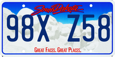 SD license plate 98XZ58