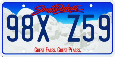 SD license plate 98XZ59