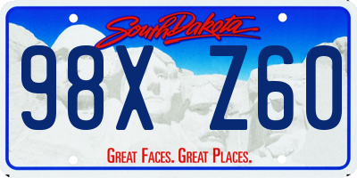 SD license plate 98XZ60