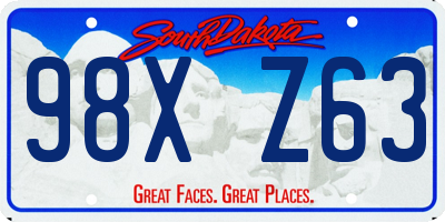SD license plate 98XZ63
