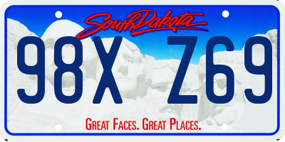 SD license plate 98XZ69