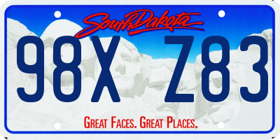 SD license plate 98XZ83
