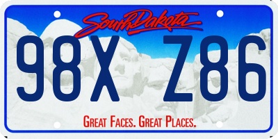 SD license plate 98XZ86
