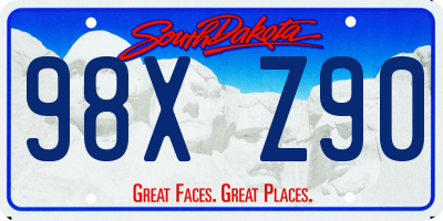 SD license plate 98XZ90