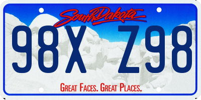 SD license plate 98XZ98