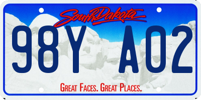 SD license plate 98YA02