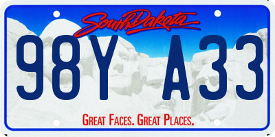 SD license plate 98YA33