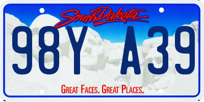 SD license plate 98YA39