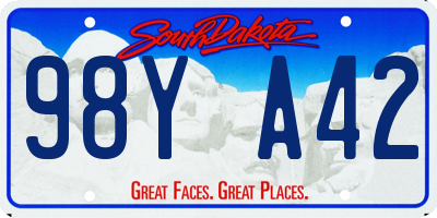 SD license plate 98YA42