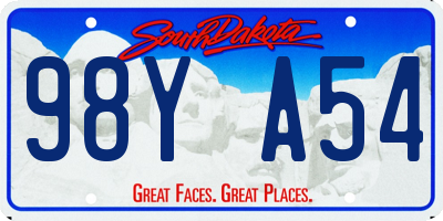 SD license plate 98YA54