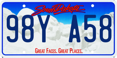 SD license plate 98YA58