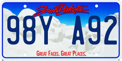 SD license plate 98YA92