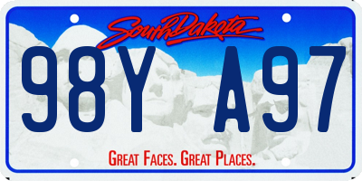 SD license plate 98YA97