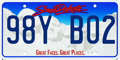 SD license plate 98YB02