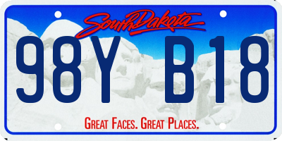 SD license plate 98YB18