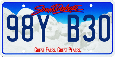 SD license plate 98YB30