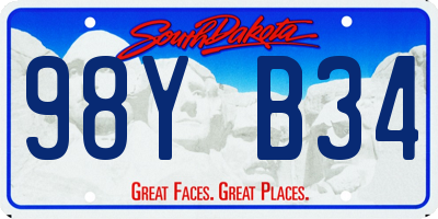 SD license plate 98YB34