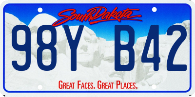 SD license plate 98YB42