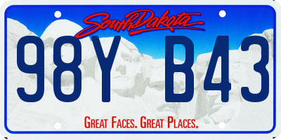 SD license plate 98YB43