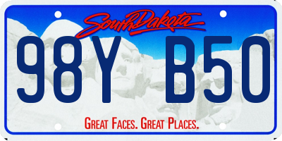 SD license plate 98YB50