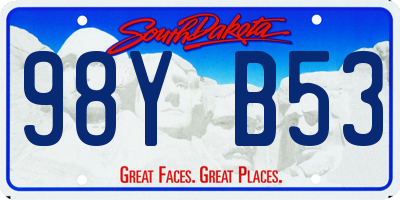 SD license plate 98YB53