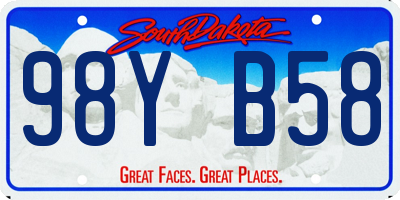 SD license plate 98YB58