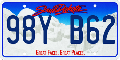 SD license plate 98YB62