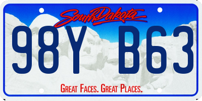 SD license plate 98YB63