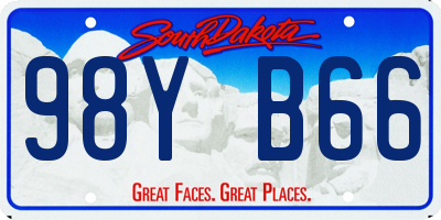 SD license plate 98YB66