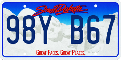 SD license plate 98YB67