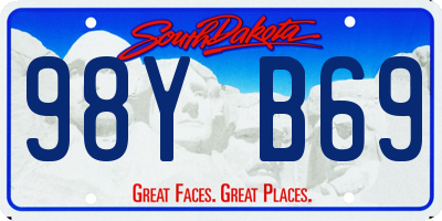 SD license plate 98YB69