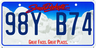 SD license plate 98YB74