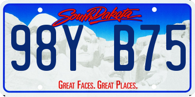 SD license plate 98YB75