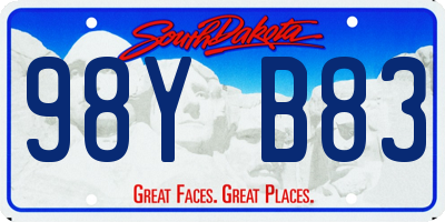 SD license plate 98YB83