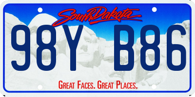 SD license plate 98YB86