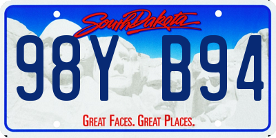 SD license plate 98YB94