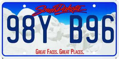 SD license plate 98YB96