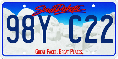 SD license plate 98YC22
