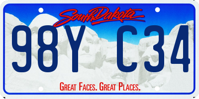 SD license plate 98YC34