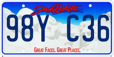 SD license plate 98YC36