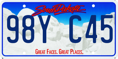 SD license plate 98YC45