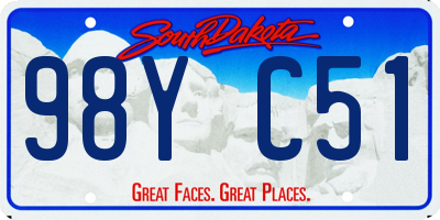 SD license plate 98YC51